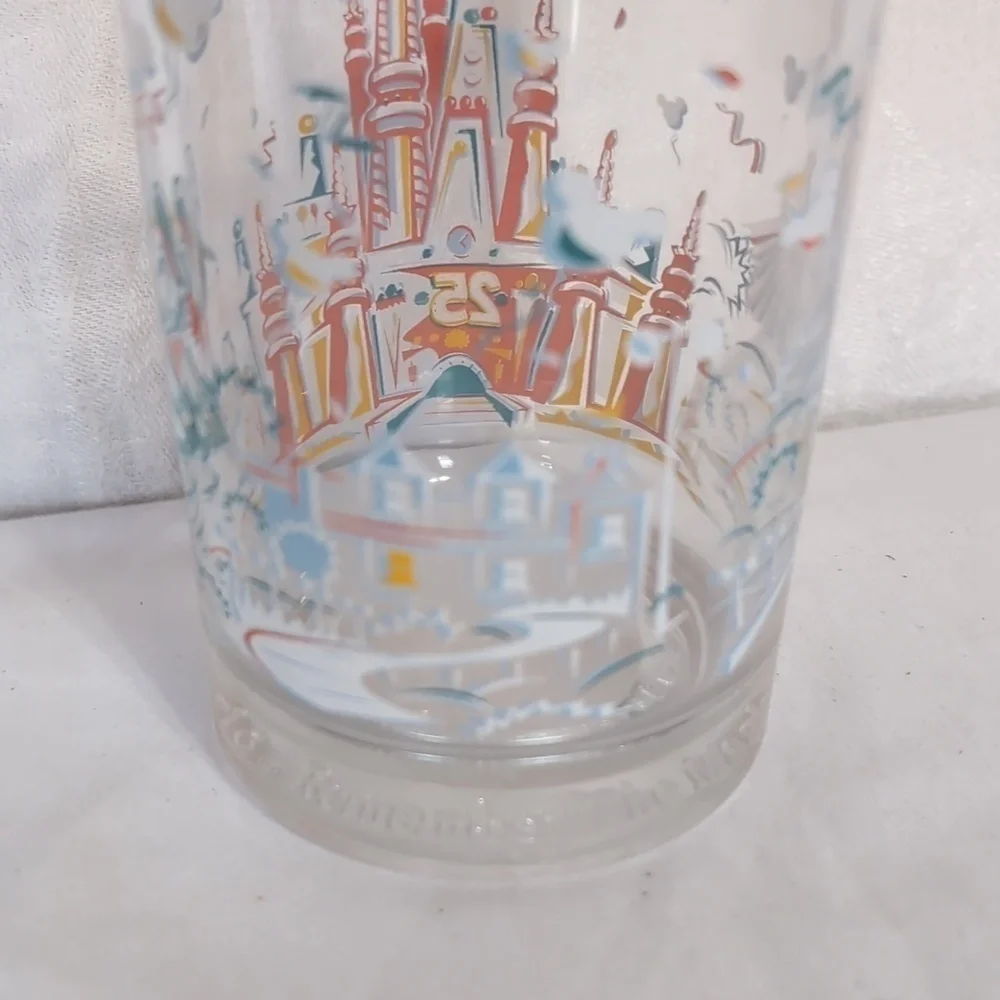 Disney 25 Year Anniversary Donald Duck Glass Cup Vintage